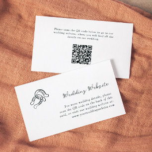 ミニマリスト ホースシュー 結婚式 ウェブサイト QR コード エンクロージャーカード