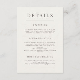 ミニマリスト ボタニカル ウェディング ウォーム ホワイト エンクロージャーカード