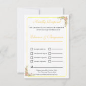  ミニマリスト ボタニカル ウェディング レスポンス カード (正面)