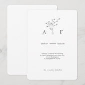 ミニマリスト ボタニカル ウェディング 招待状 (正面/裏面)