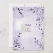 ミニマリスト・ボヘミアン・ラベンダー&シルバー結婚ズ 招待状 (裏面)