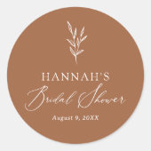 ミニマリスト ボヘミア バーンオレンジ ブライダルシャワー ラウンドシール (正面)