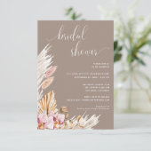 ミニマリスト・ボホパンパスグラス |ブライダルシャワー 招待状 (スタンド正面)