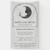 ミニマリスト ボホ アーチ 天体 三日月 横断幕 (縦)