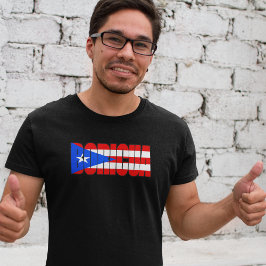 ミニマリスト ボリクア プエルトリコ フラグ タイポグラフィ Tシャツ