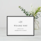 ミニマリスト ボーダー フォリア リーフ 感謝カード (スタンド正面)