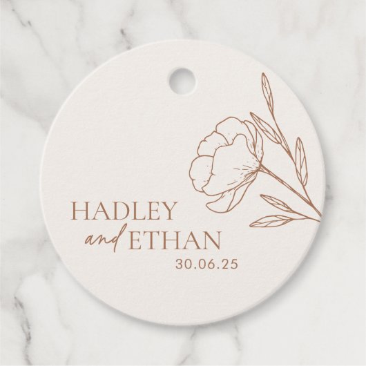 ミニマリスト ボーホー ウェディング フェイバータグ ありがとうタグ (正面)