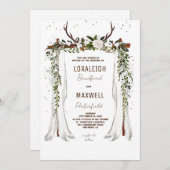 ミニマリスト ボーホー カノピー - 結婚式招待状 招待状 (正面/裏面)