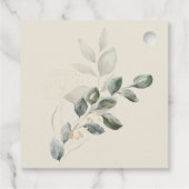 ミニマリスト ボーホー ゴールド グリーンのブライダルシャワー フェイバータグ (裏面)