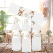 ミニマリスト ボーホー シック フラワー ブライダル シャワー ペットボトルラベル