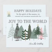 ミニマリスト ボーホー ジョイ トゥ ザ ワールド ホリデー カード (正面/裏面)
