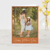 ミニマリスト ボーホー テラコッタ フォト 母の日 カード (黄色い花)