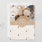 ミニマリスト ボーホー ファミリー フォト モダン ハッピー シーズンカード (正面)