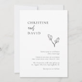 ミニマリスト ボーホー ブラック&ホワイト ウェディング 招待状 (正面)