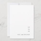 ミニマリスト ボーホー ブラック&ホワイト ウェディング 招待状 (裏面)