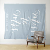 ミニマリスト ボーホー ブルー ブライダル シャワー バックドロップ タペストリー (インサイチュ(横))