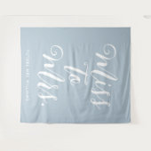 ミニマリスト ボーホー ブルー ブライダル シャワー バックドロップ タペストリー (正面(横))