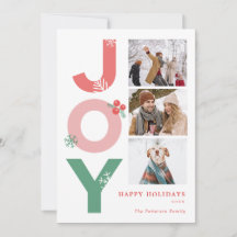 ミニマリスト ボールド スクリプト ジョイ 3 フォト コラージュ ファミリー