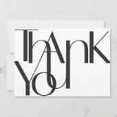 ミニマリスト ボールド ブラック ホワイト ありがとうカード サンキューカード (正面)