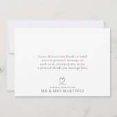 ミニマリスト ボールド ブラック ホワイト ありがとうカード サンキューカード (裏面)