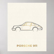 ミニマリスト ポルシェ 911 ラインアート