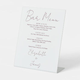 ミニマリスト マーブ エレガント スクリプト バー メニュー 台座サイン