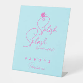 ミニマリスト・マーメイド誕生日パーティーの好意 台座サイン