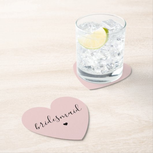 ミニマリスト ミュート ブラッシュ ピンクのウェディング プランナーへのギフト ペーパーコースター (インサイチュ)