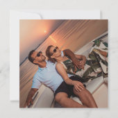 ミニマリスト モカ ムース タイムレス アンパサンド ウェディング セーブザデート (裏面)