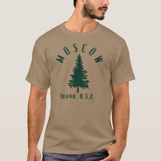 ミニマリスト モスクワ アイダホ州 ダークグリーン 原始的 シンプル Tシャツ