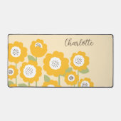 ミニマリスト モダンなひまわり ミニマル カスタムネーム デスクマット (正面)
