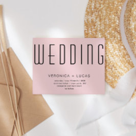 ミニマリスト モダンスクリプト ブラッシュ ウェディング 招待状