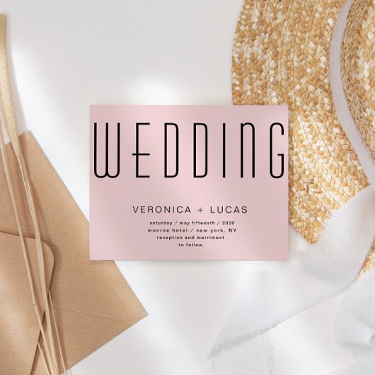 ミニマリスト モダンスクリプト ブラッシュ ウェディング 招待状