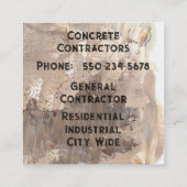 ミニマリスト、モダン建築契約者 スクエア名刺 (裏面)