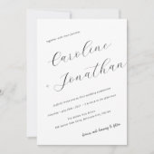 ミニマリスト モダン カリグラフィー ネーム ウェディング 招待状 (正面)