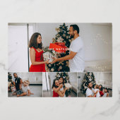 ミニマリスト モダン クラシック ファミリー フォト 箔シーズンカード (裏面)