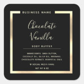 ミニマリスト モダン タイポグラフィー  ゴールド フレーム  スクエア  サイズ スクエアシール (正面)