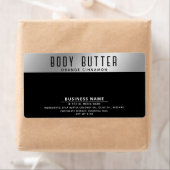 ミニマリスト モダン タイポグラフィー シルバー ブラック ラベル (インサイチュ)