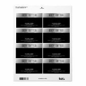 ミニマリスト モダン タイポグラフィー シルバー ブラック ラベル (フルシート)