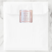 ミニマリスト モダン タイポグラフィー ホイル ローズゴールド フレーム スクエアシール (バッグ)