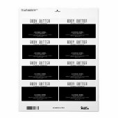 ミニマリスト モダン タイポグラフィー 白 黒 ラベル (フルシート)