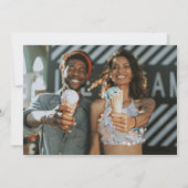 ミニマリスト モダン タイポグラフィ カップル 2 フォト セーブザデート (裏面)