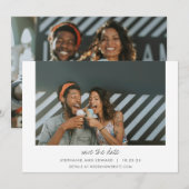 ミニマリスト モダン タイポグラフィ カップル 2 フォト セーブザデート (正面/裏面)