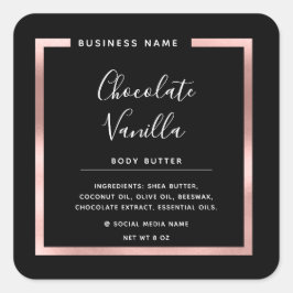 ミニマリスト モダン タイポグラフィ ローズゴールド フレーム スクエアシール