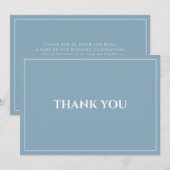 ミニマリスト モダン ダスティーブルー フラット サンクス カード (正面/裏面)