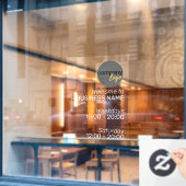ミニマリスト モダン ビジネス ロゴ 時間 白いテキスト ウィンドウサイン (カフェ窓)