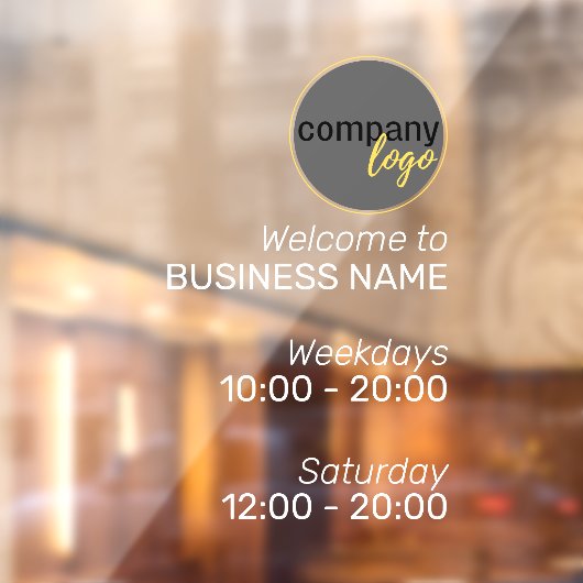 ミニマリスト モダン ビジネス ロゴ 時間 白いテキスト ウィンドウサイン (シート2)