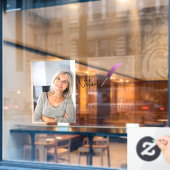 ミニマリスト モダン ピンク & ホワイト 司法書士 フォト ウィンドウサイン (カフェ窓)