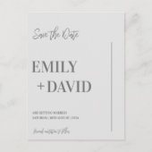 ミニマリスト モダン フォト ウェディング セーブ・ザ・デート 案内ポストカード (正面)