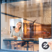 ミニマリスト モダン ブラウン＆ホワイト 司法書士 フォト ウィンドウサイン (カフェ窓)